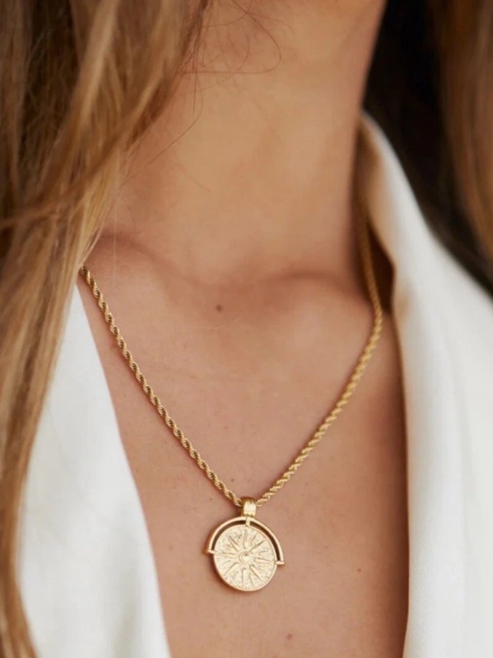 Atolea Golden Sun Pendant Necklace 14k gold